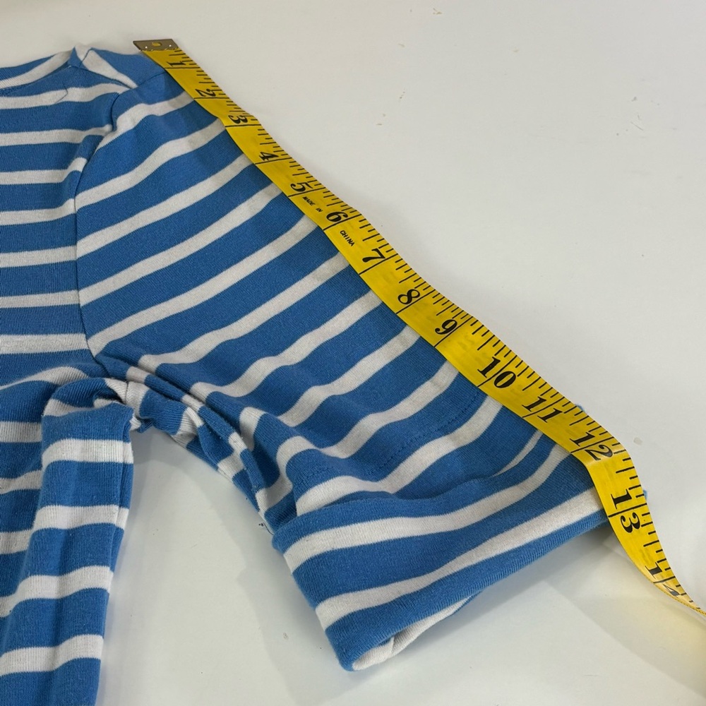 Lauren Ralph Lauren blue and white Striped Stretch Cotton Boatneck Top M - Picture 13 of 15